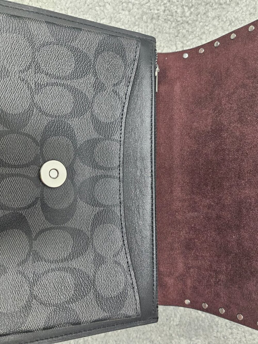 Coach Crossbody Bag - Signature Canvas and Black Leather - Picture 6 of 8